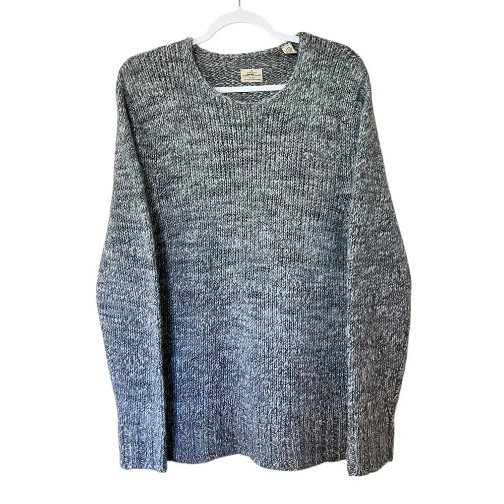Tommy Bahama Men Size LG Cool Gray Wool Blend Crew Neck Sweater Outdoors Office
